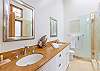 Primary bath with a shower and separate tub