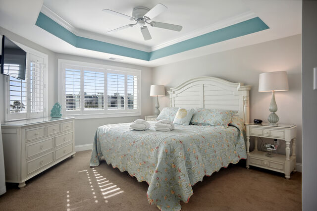Master Bedroom with Trey Ceiling