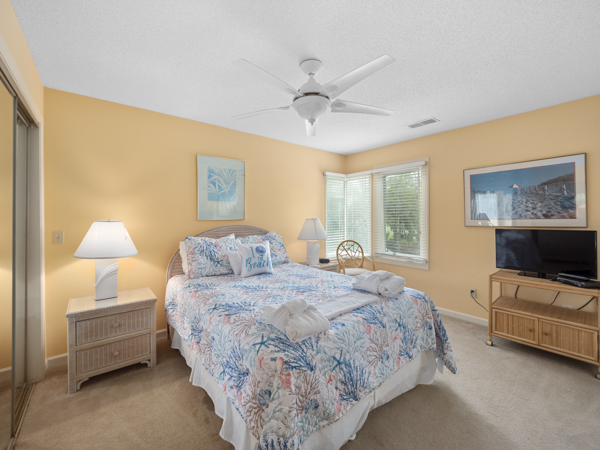 Bedroom 2 with Queen Bed, Flat Screen TV and Private Bath