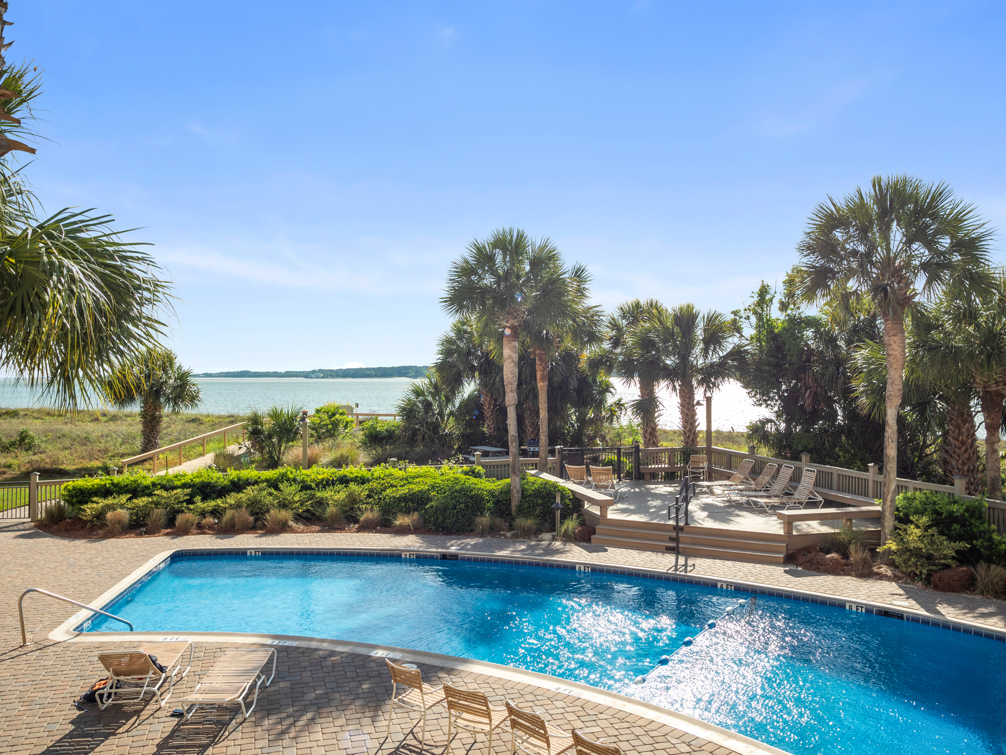 Views & Beachfront pool measures 20\' by 40\'