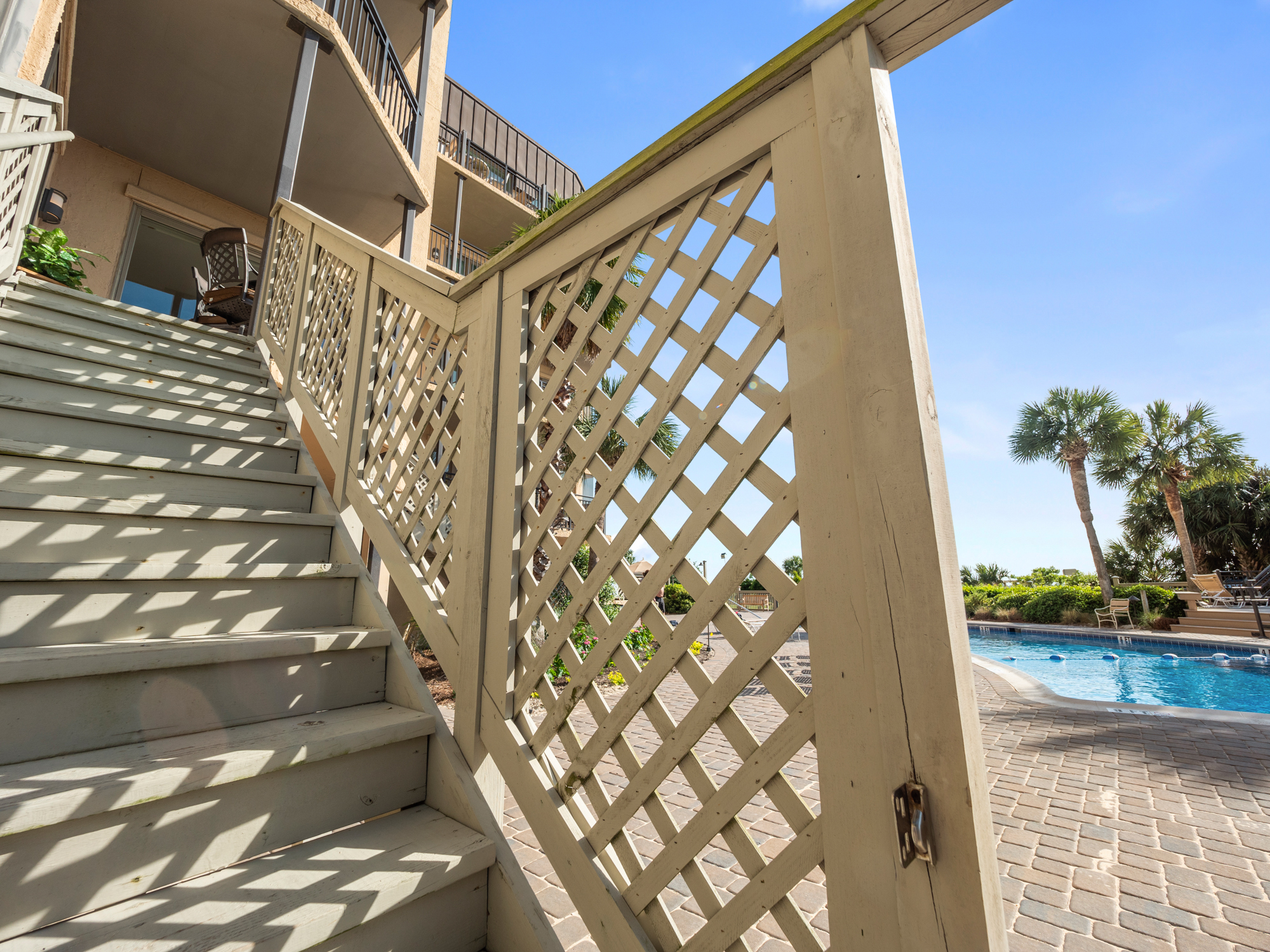 Private Stairs to Pool Area