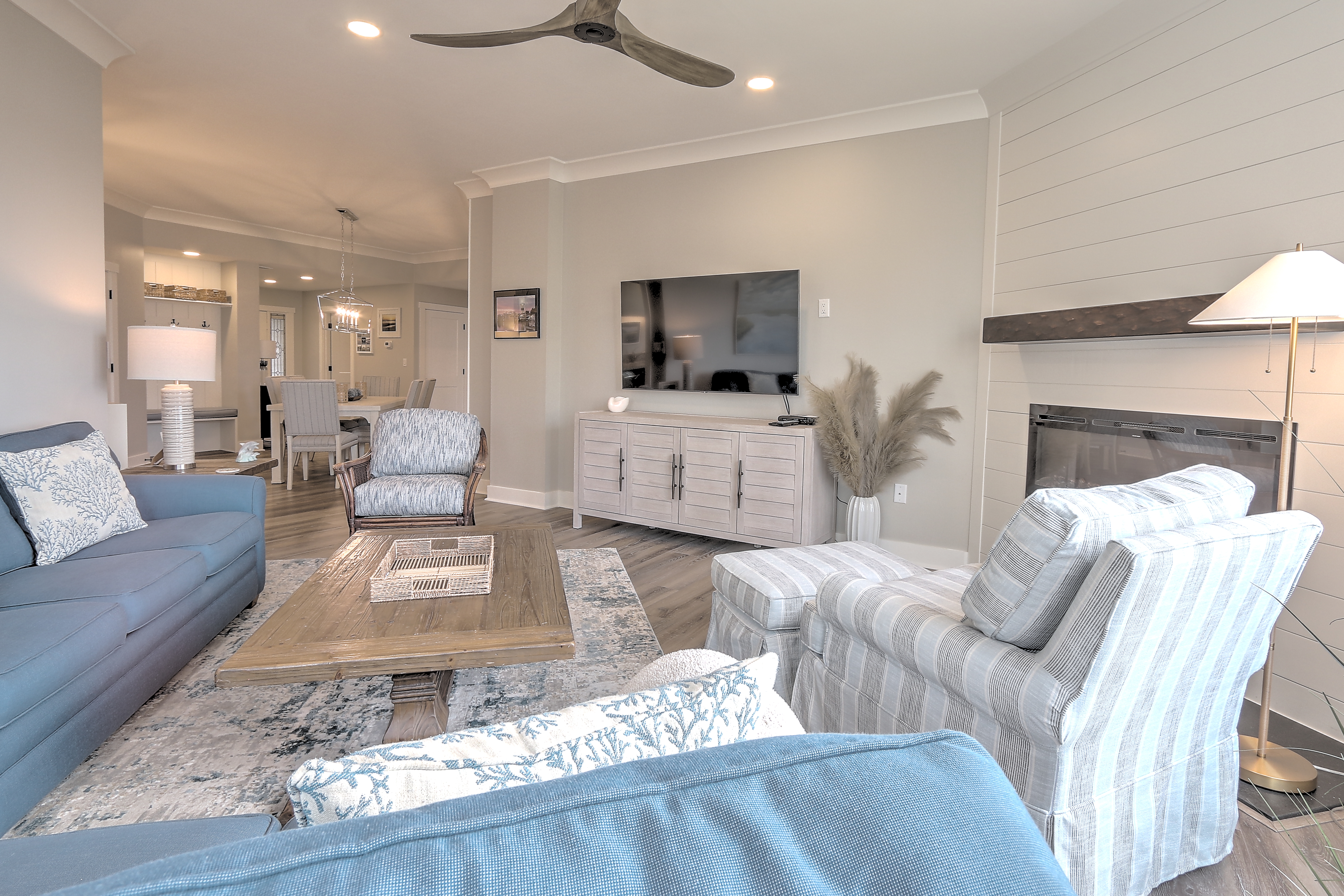 Living Room with Flat Screen TV and Ocean Views