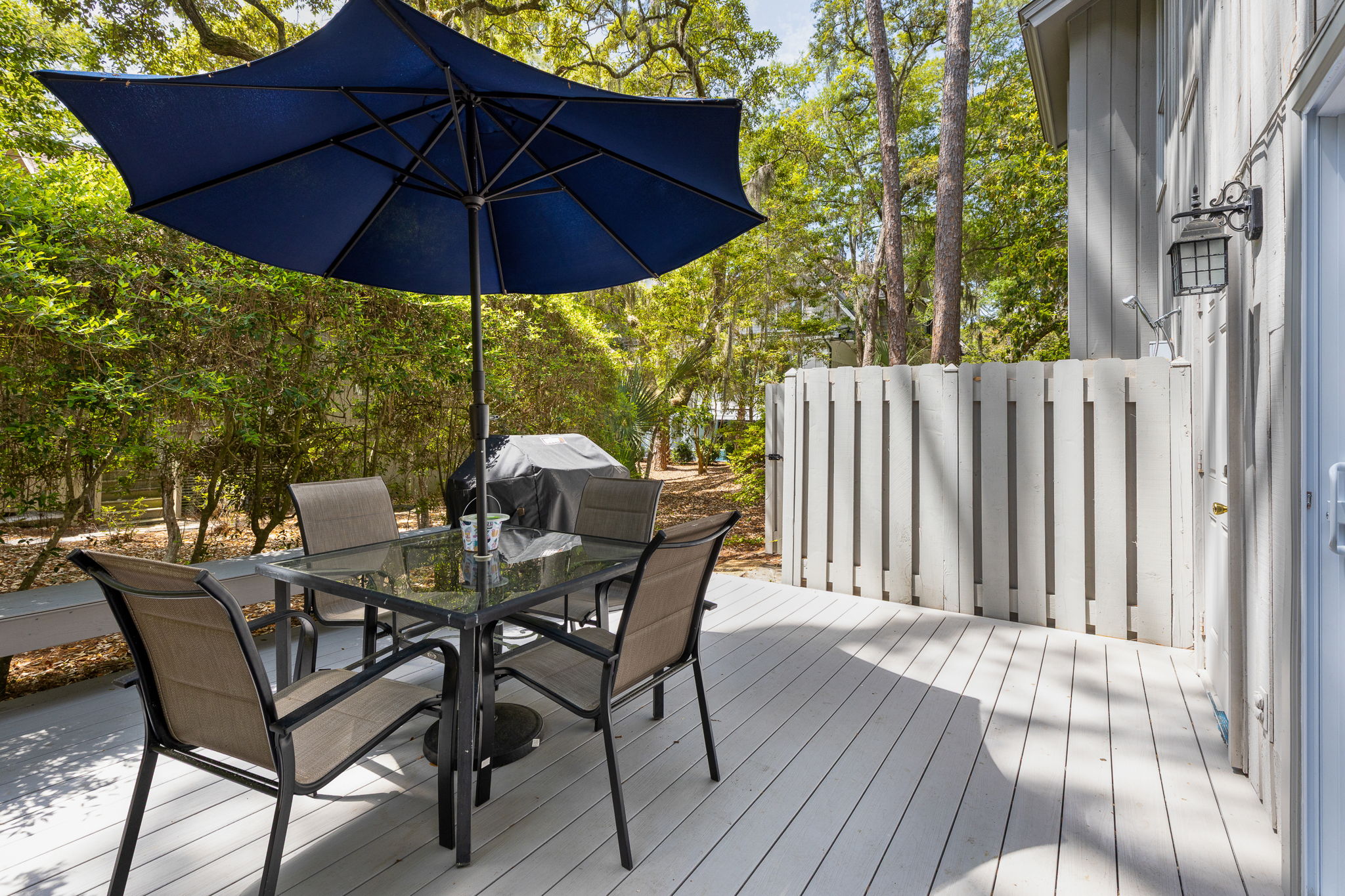 Private Back Deck with Gas Grill and Outdoor Shower