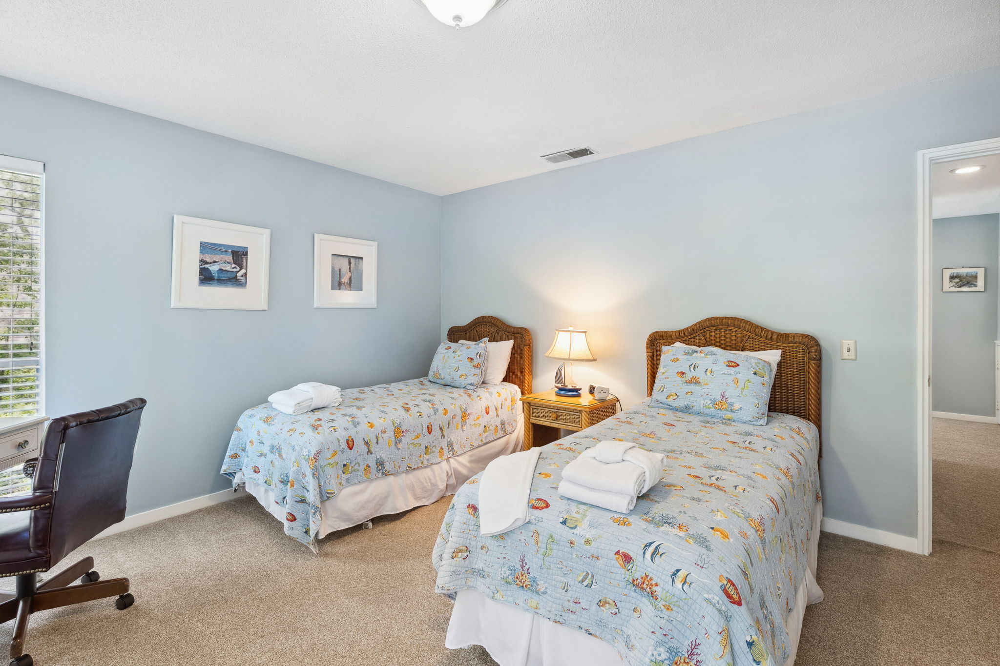 Bedroom 4 with Two Twins and a Flat Screen TV