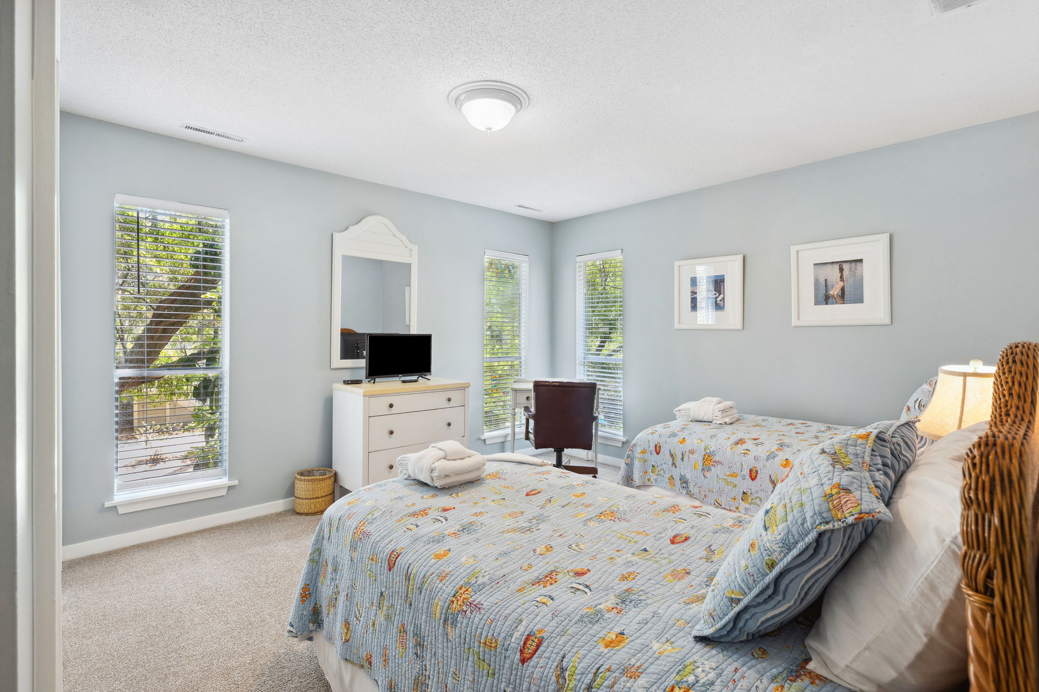 Bedroom 4 with Two Twins and a Flat Screen TV