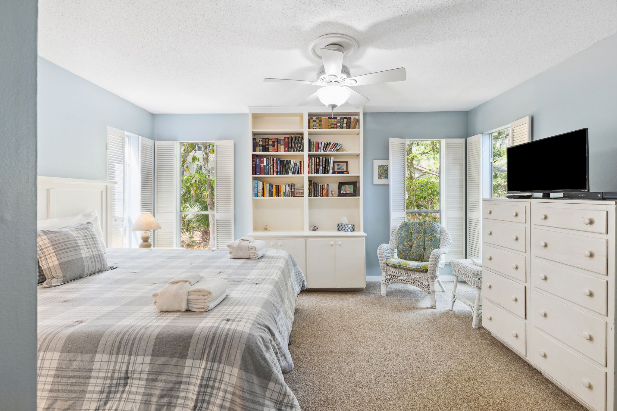 Master Bedroom with King Bed and Flat Screen TV