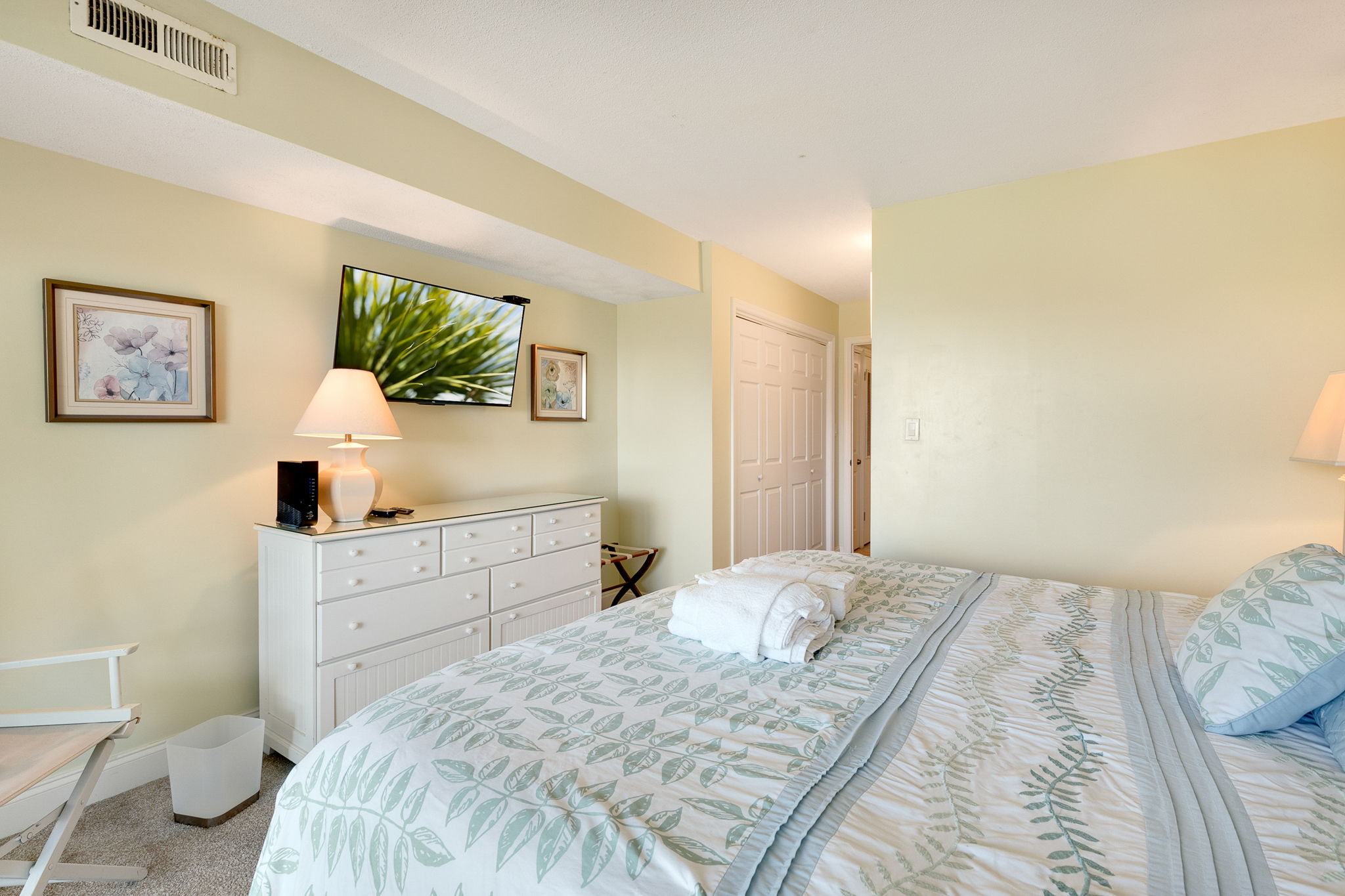 Master Bedroom with King Bed, Private Bath, and Flat Screen TV