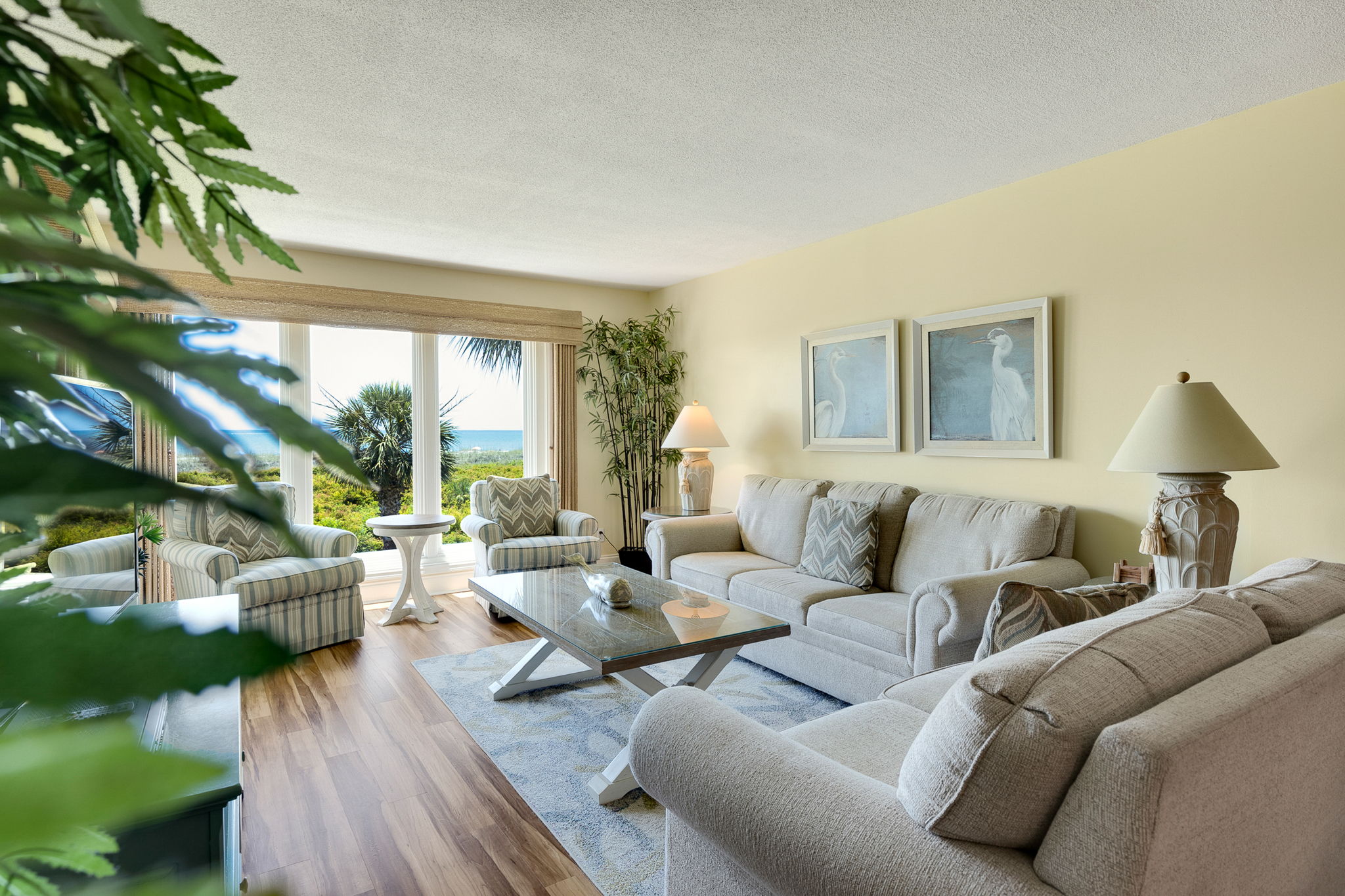 Living Room with Flat Screen TV and Ocean Views