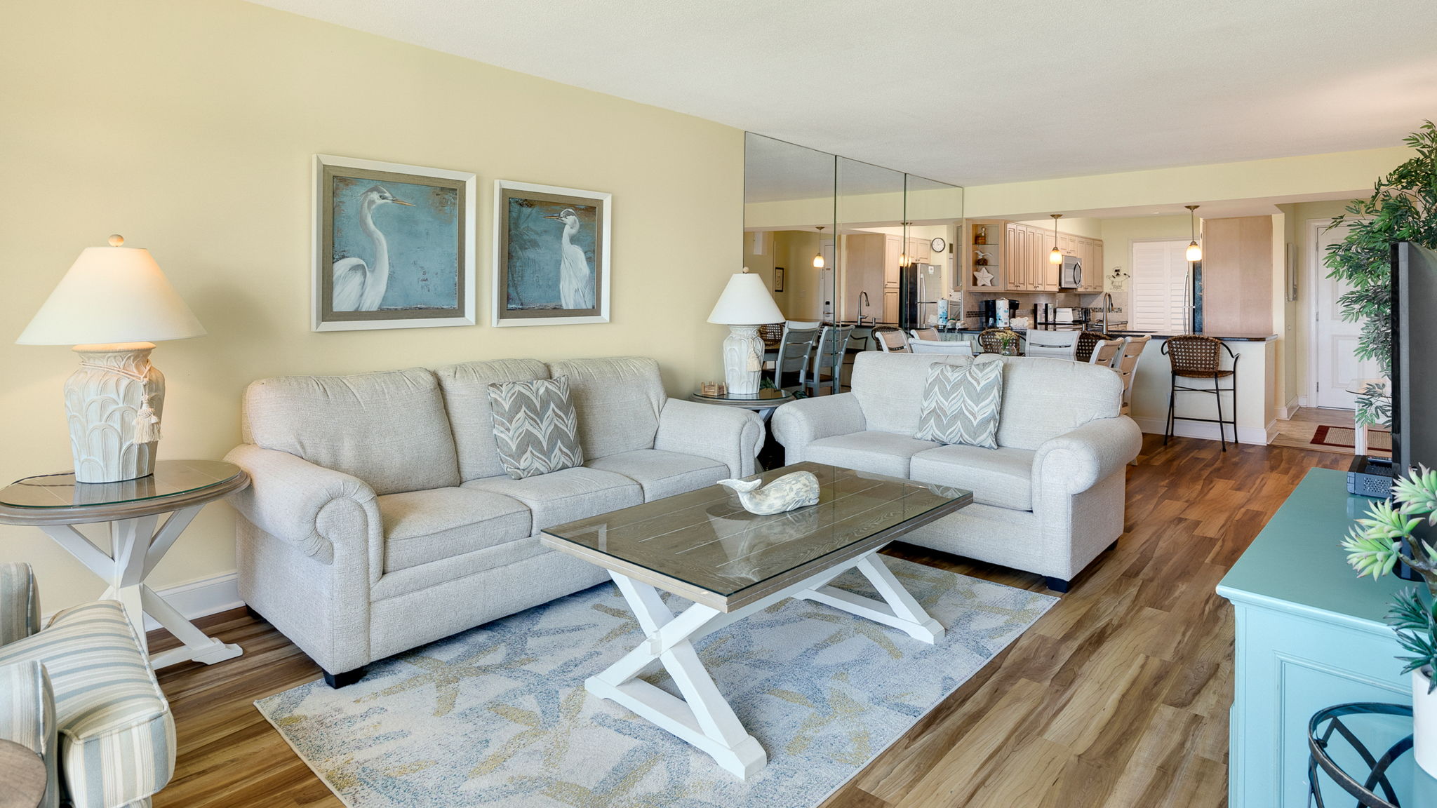 Living Room with Flat Screen TV and Ocean Views