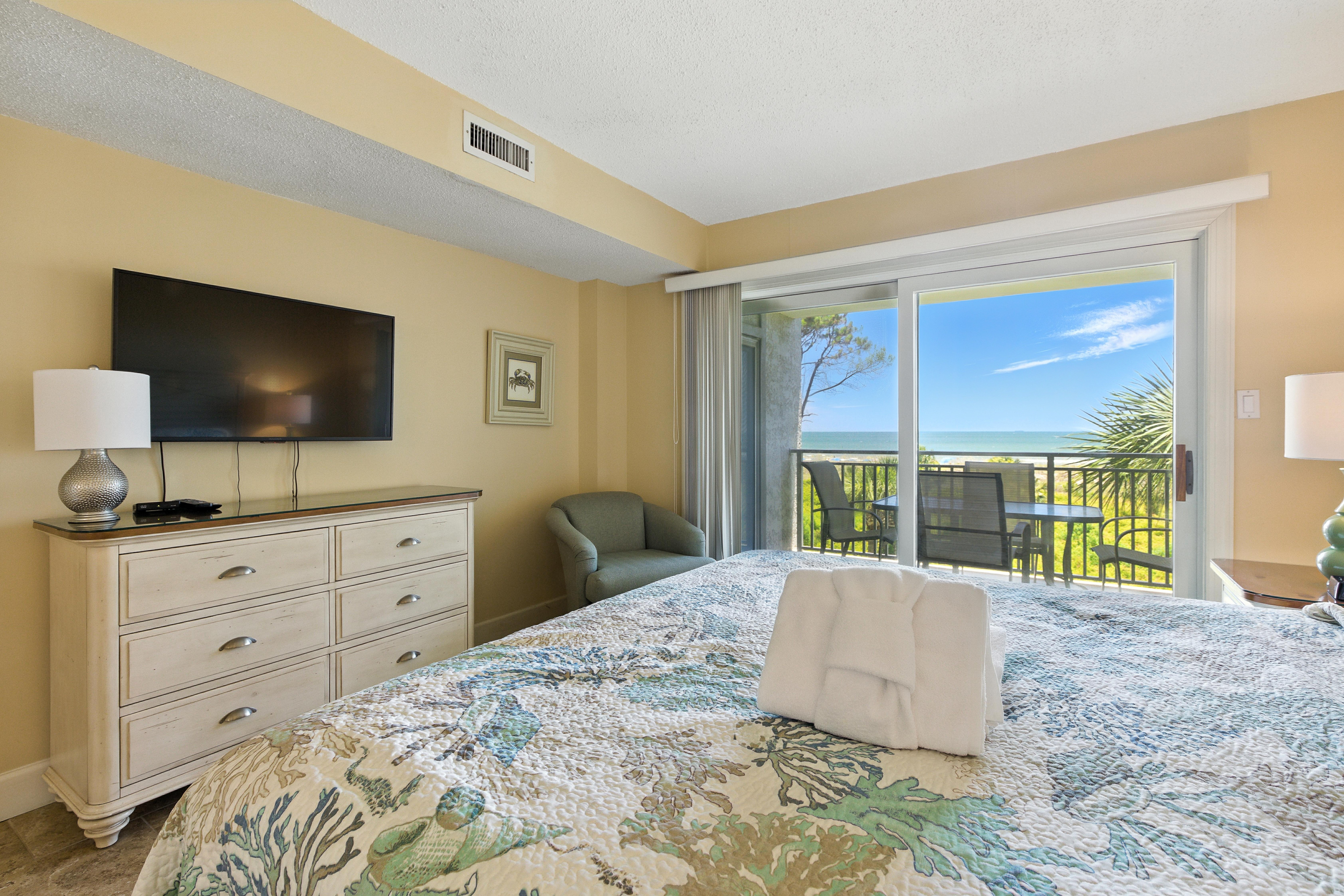 Oceanfront Master Bedroom with Flat Screen TV & Private Bath