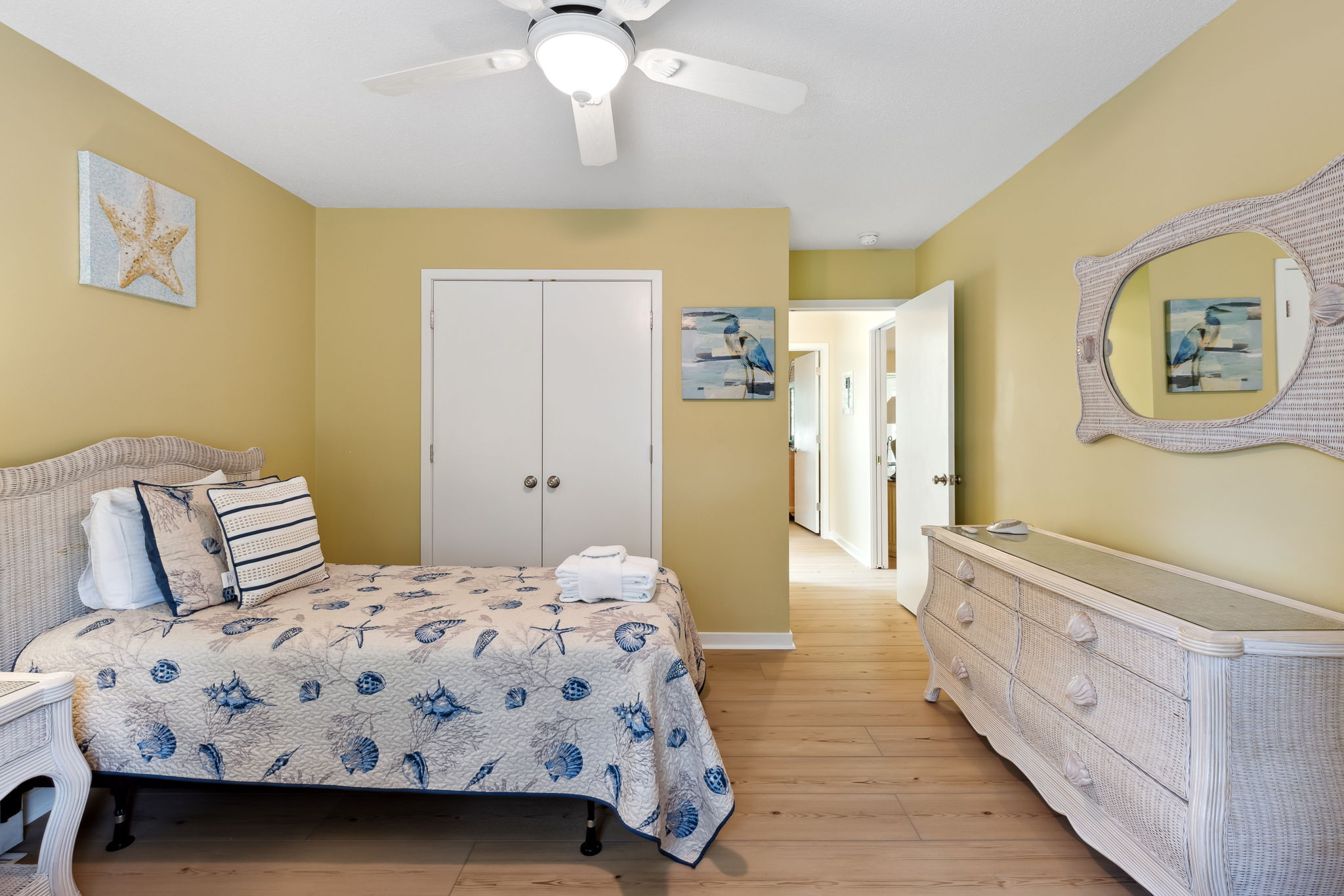 Bedroom 3 with two Twins, Flat Screen TV, and a Shared Bath