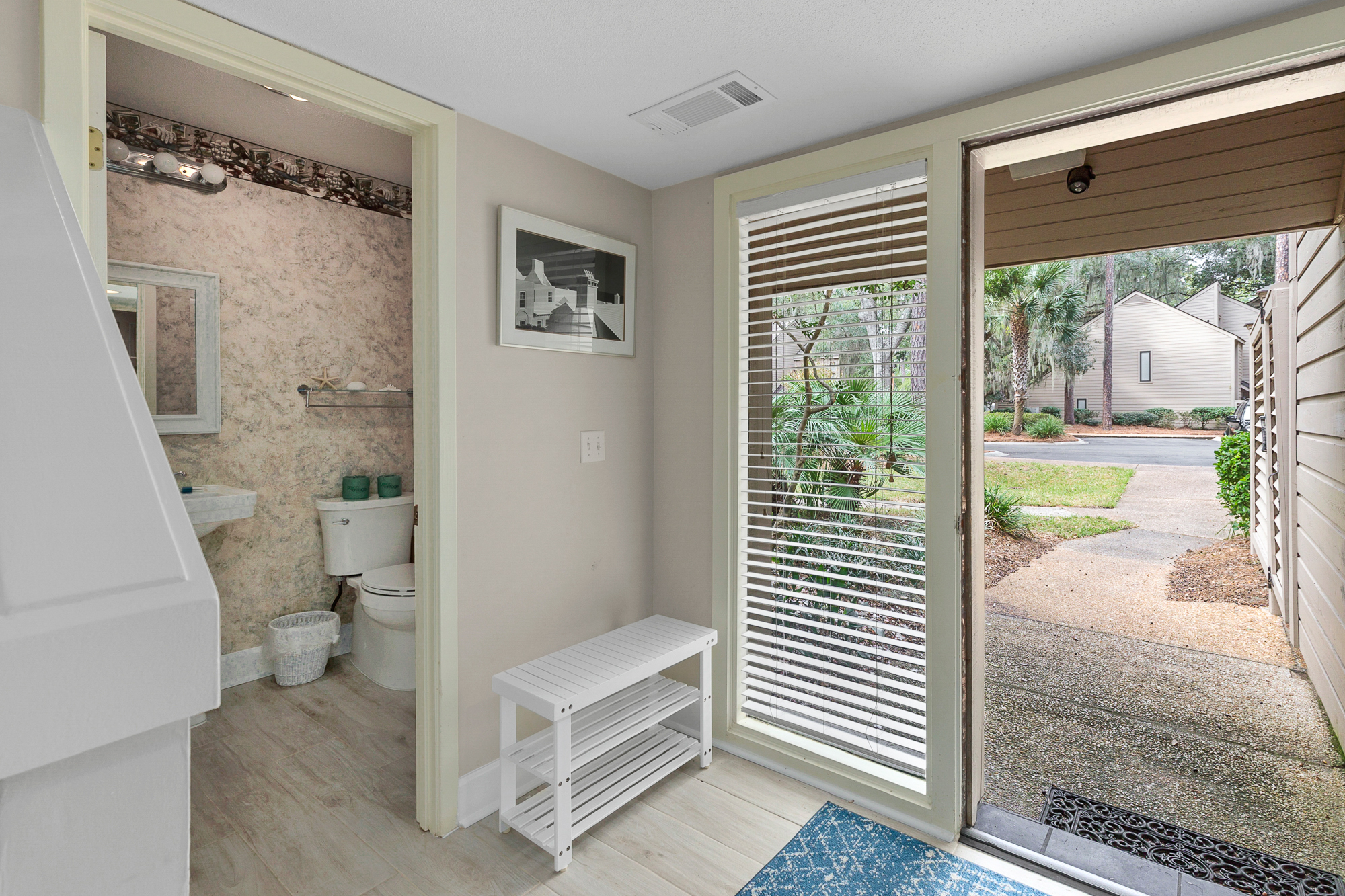 Foyer with half bath