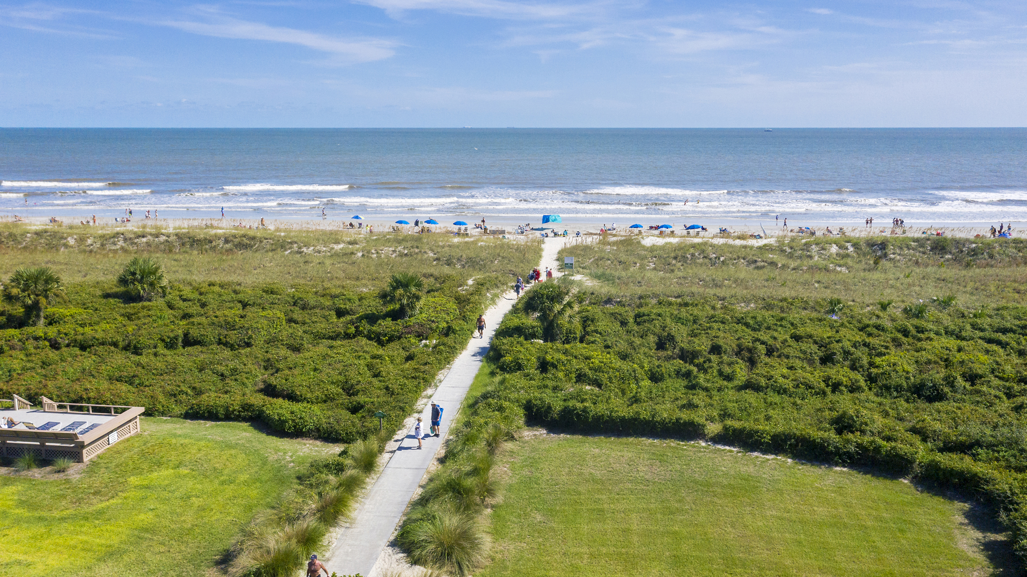 Drone Shot of Pathway to Beach