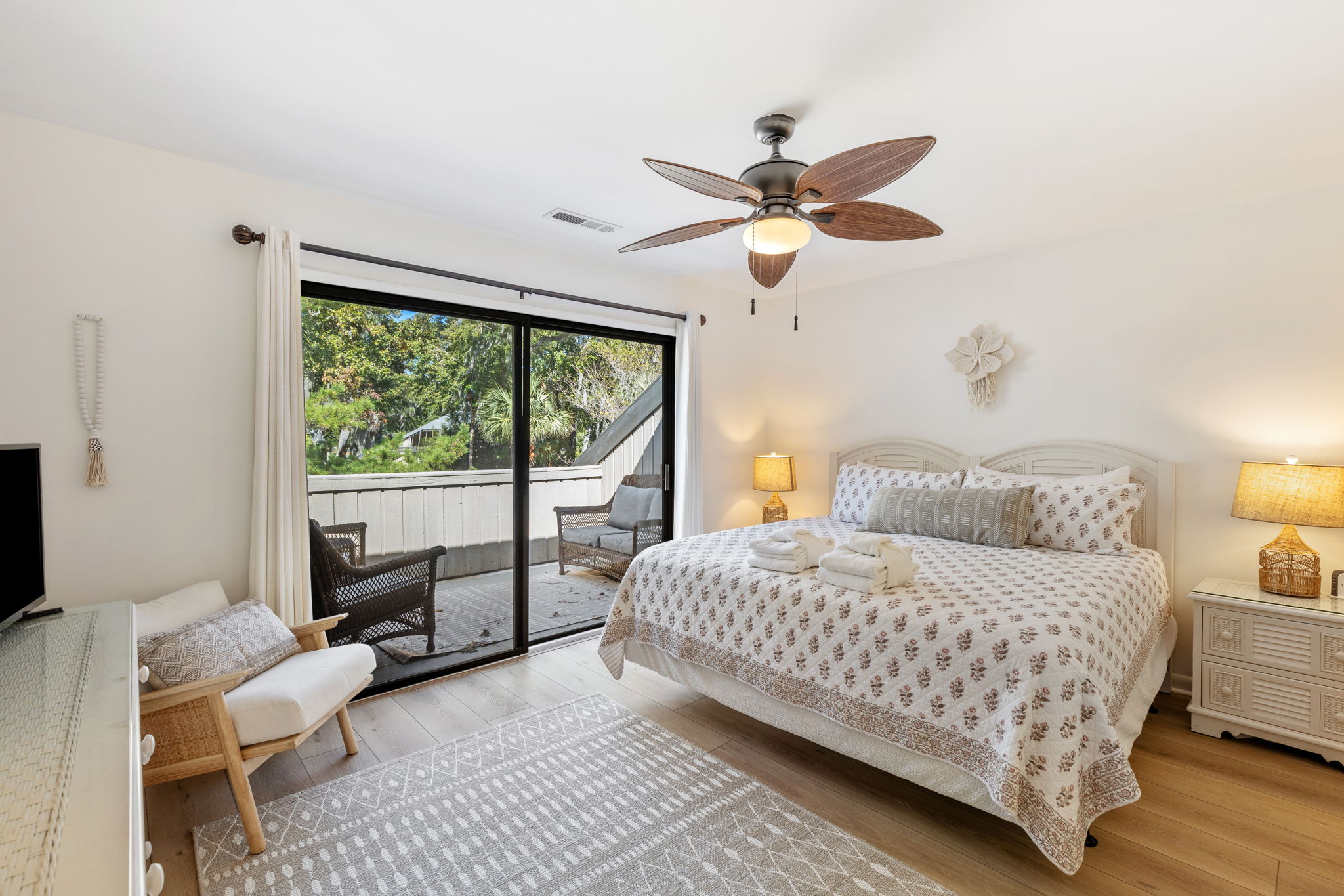 Bedroom 2 with King, Flat Screen TV, Private Bath and Balcony