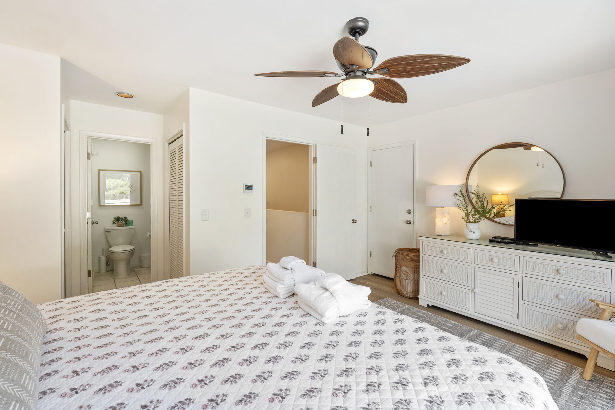 Bedroom 2 with King, Flat Screen TV, Private Bath and Balcony