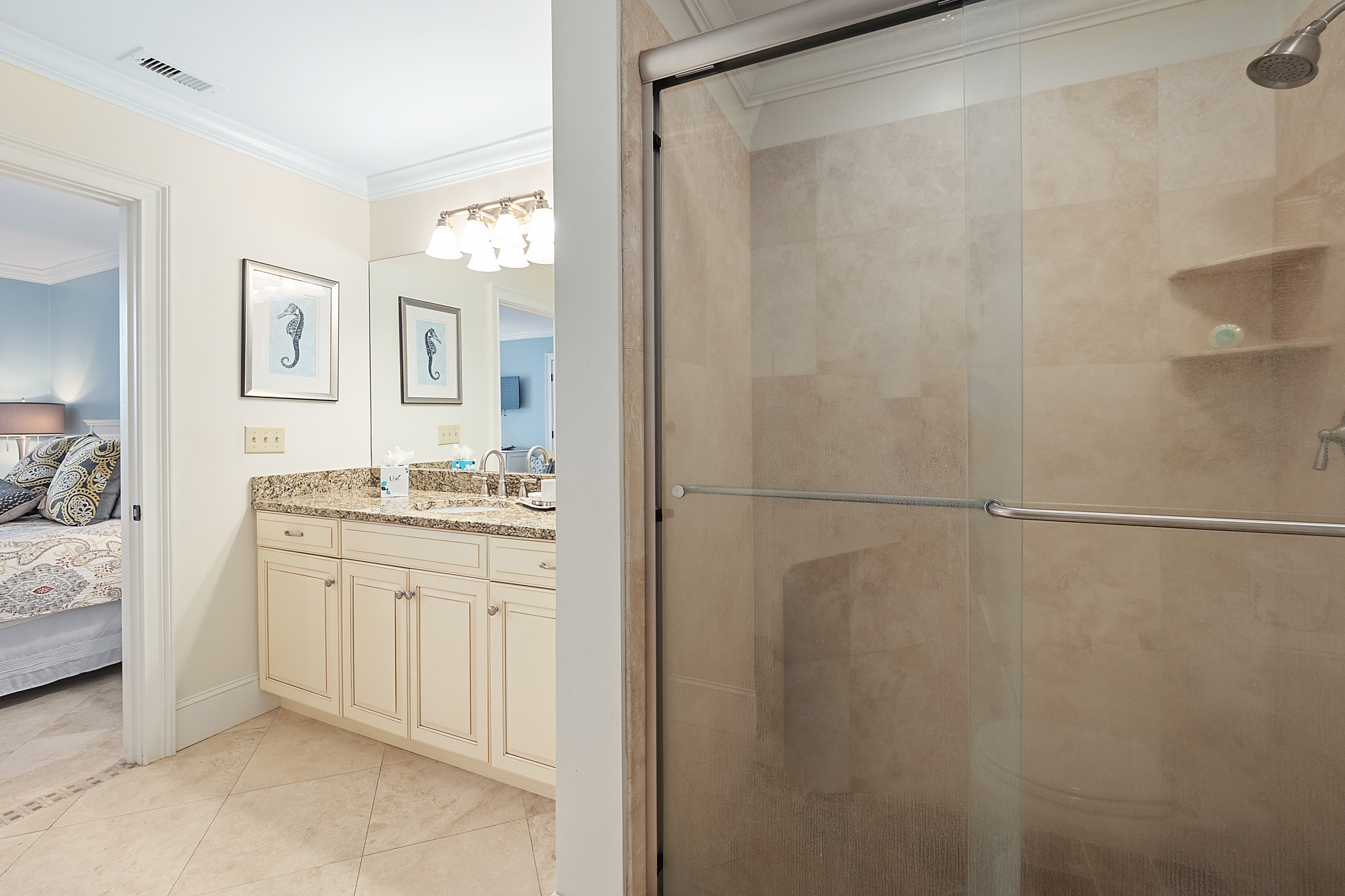 Shared bath - walk-in shower