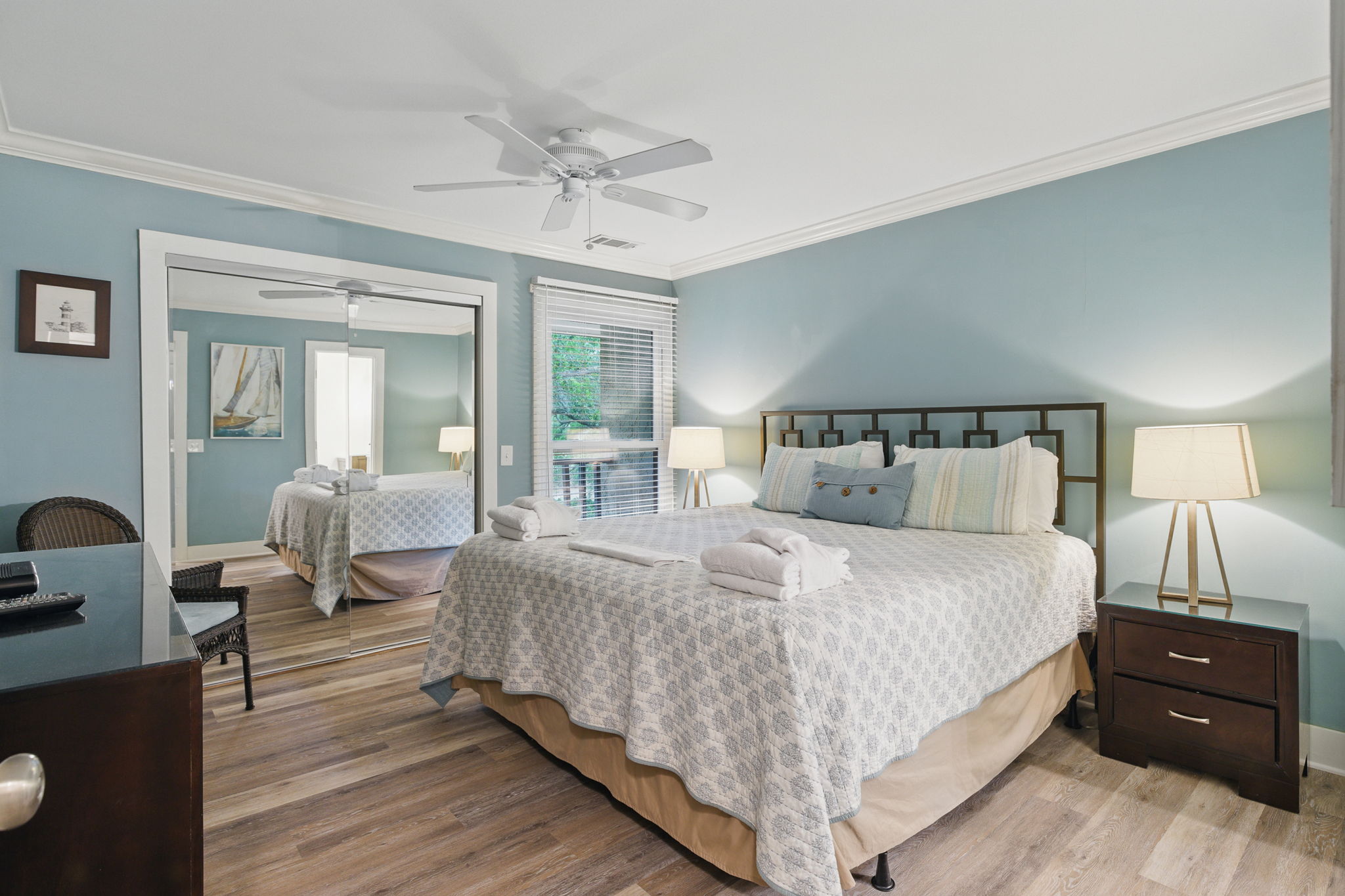 Master Bedroom with King Bed, Flat Screen TV and Private Bath