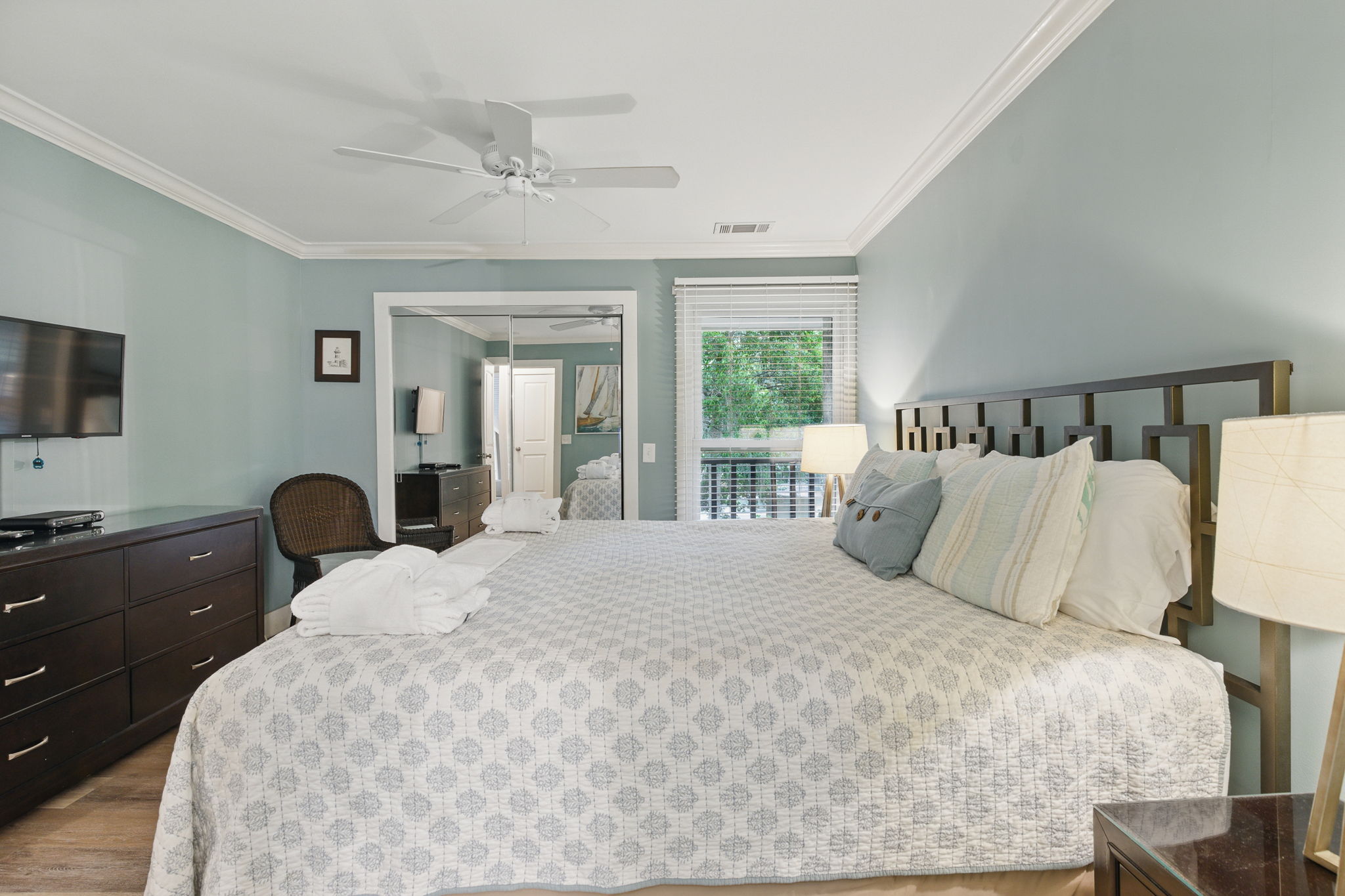 Master Bedroom with King Bed, Flat Screen TV and Private Bath