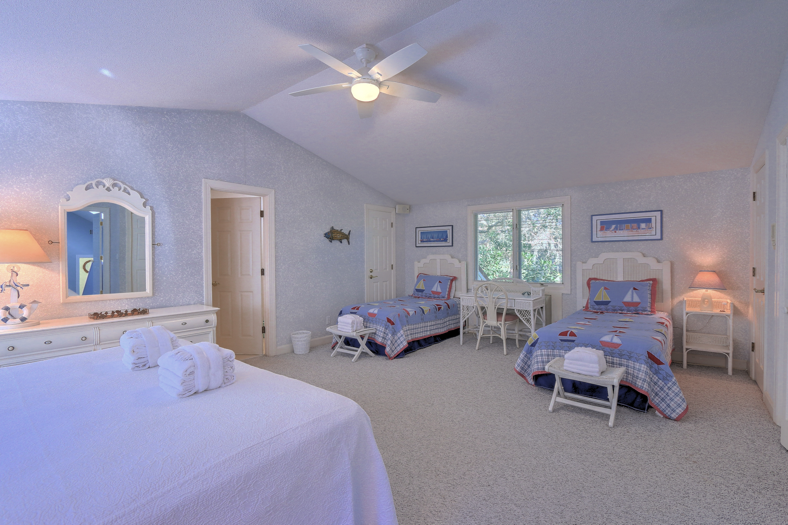 Bedroom 4 over garage with a King and 2 Twins, Flat Screen TV, a