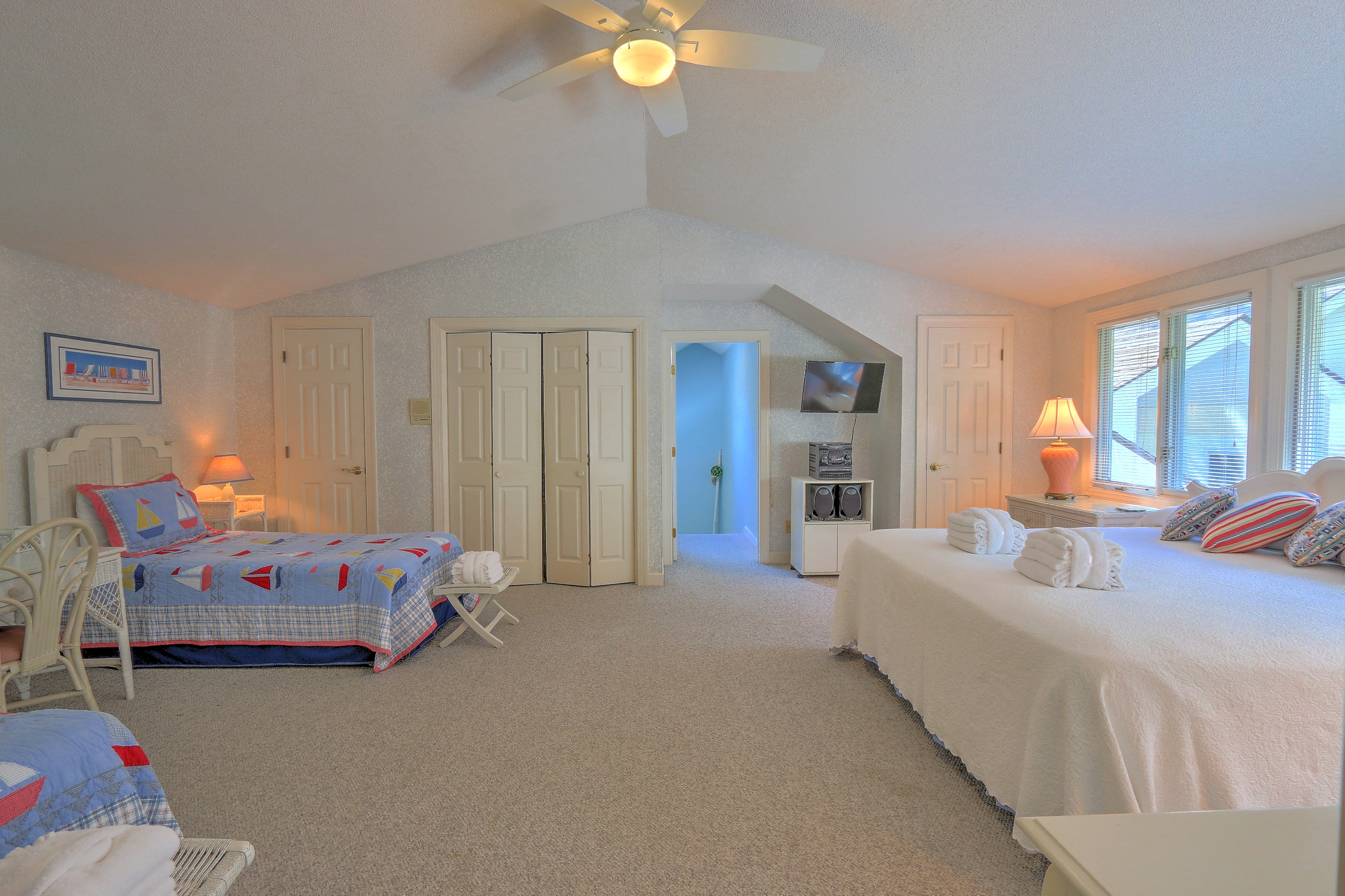 Bedroom 4 over garage with a King and 2 Twins, Flat Screen TV, a