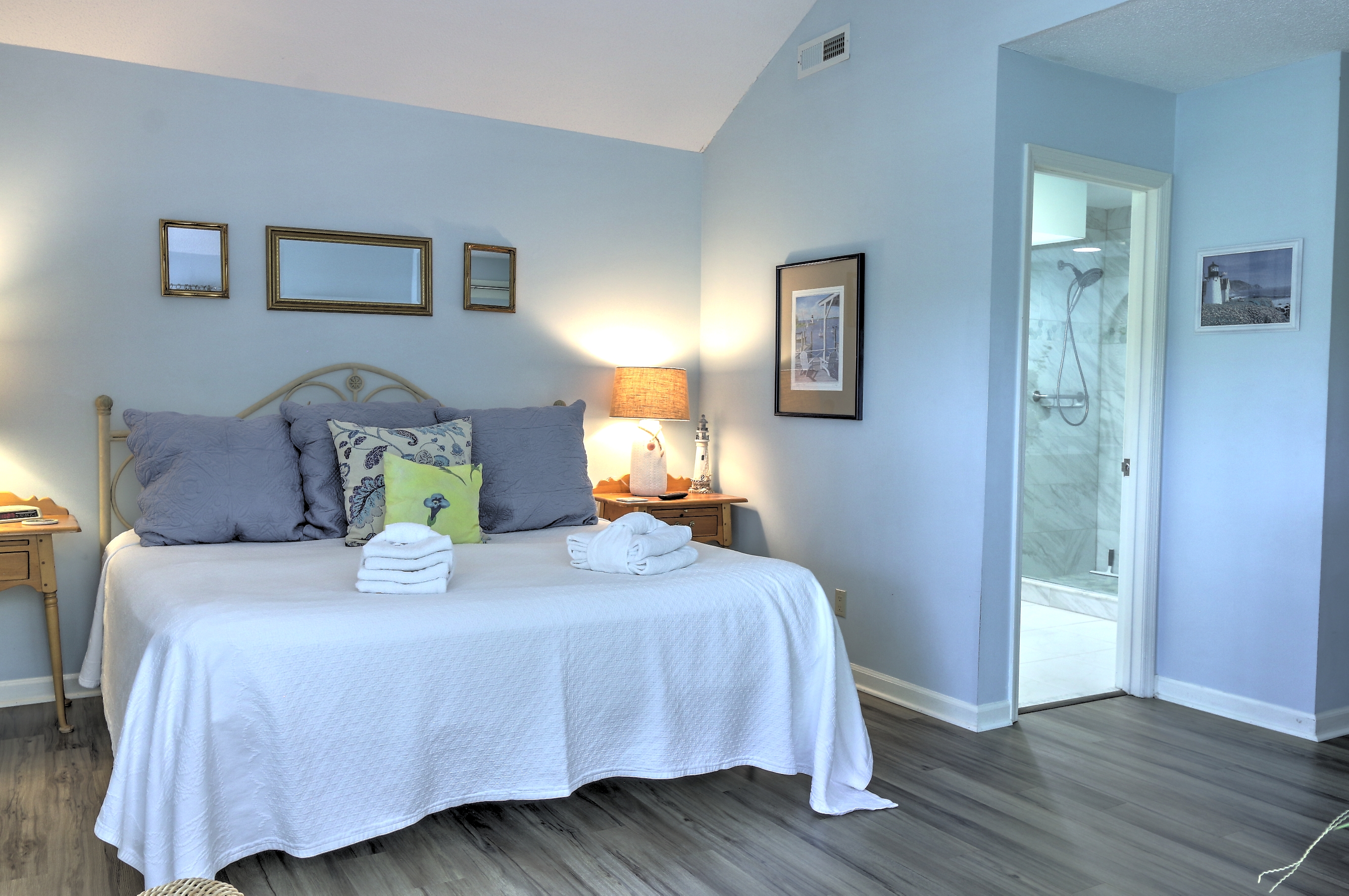 Master Bedroom with King Bed, Flat Screen TV, and Private Bath