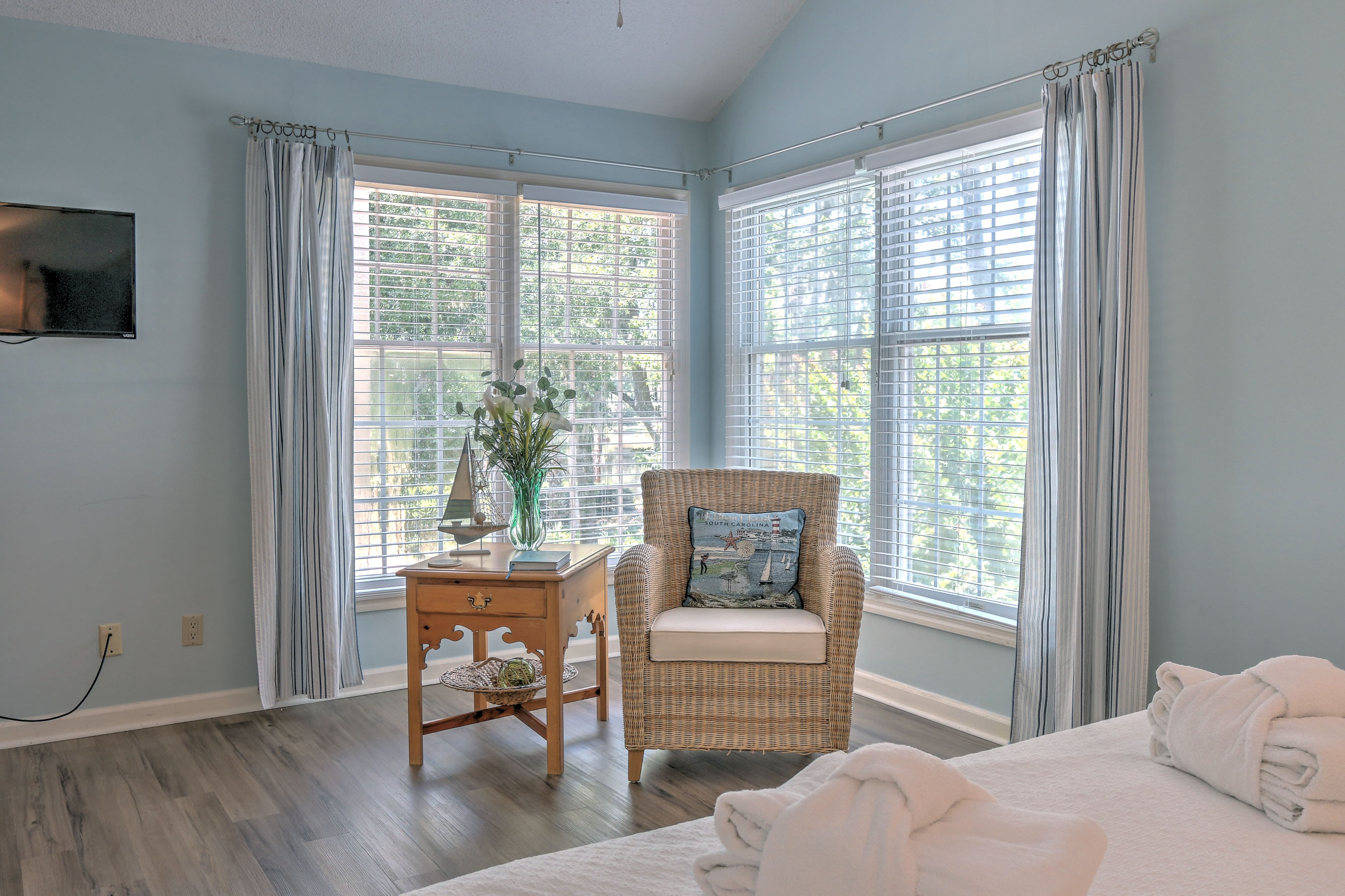 Master Bedroom with King Bed, Flat Screen TV, and Private Bath