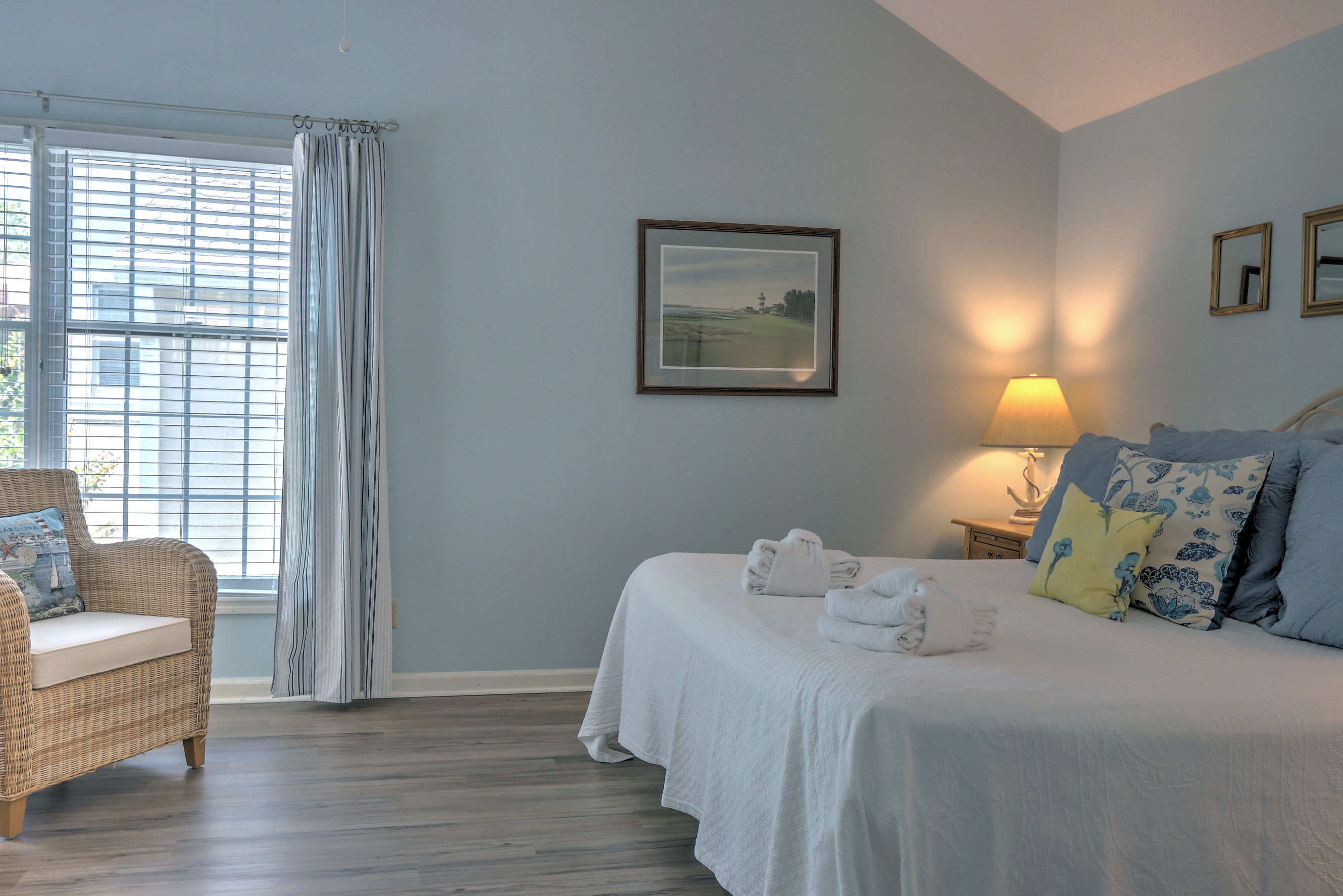 Master Bedroom with King Bed, Flat Screen TV, and Private Bath