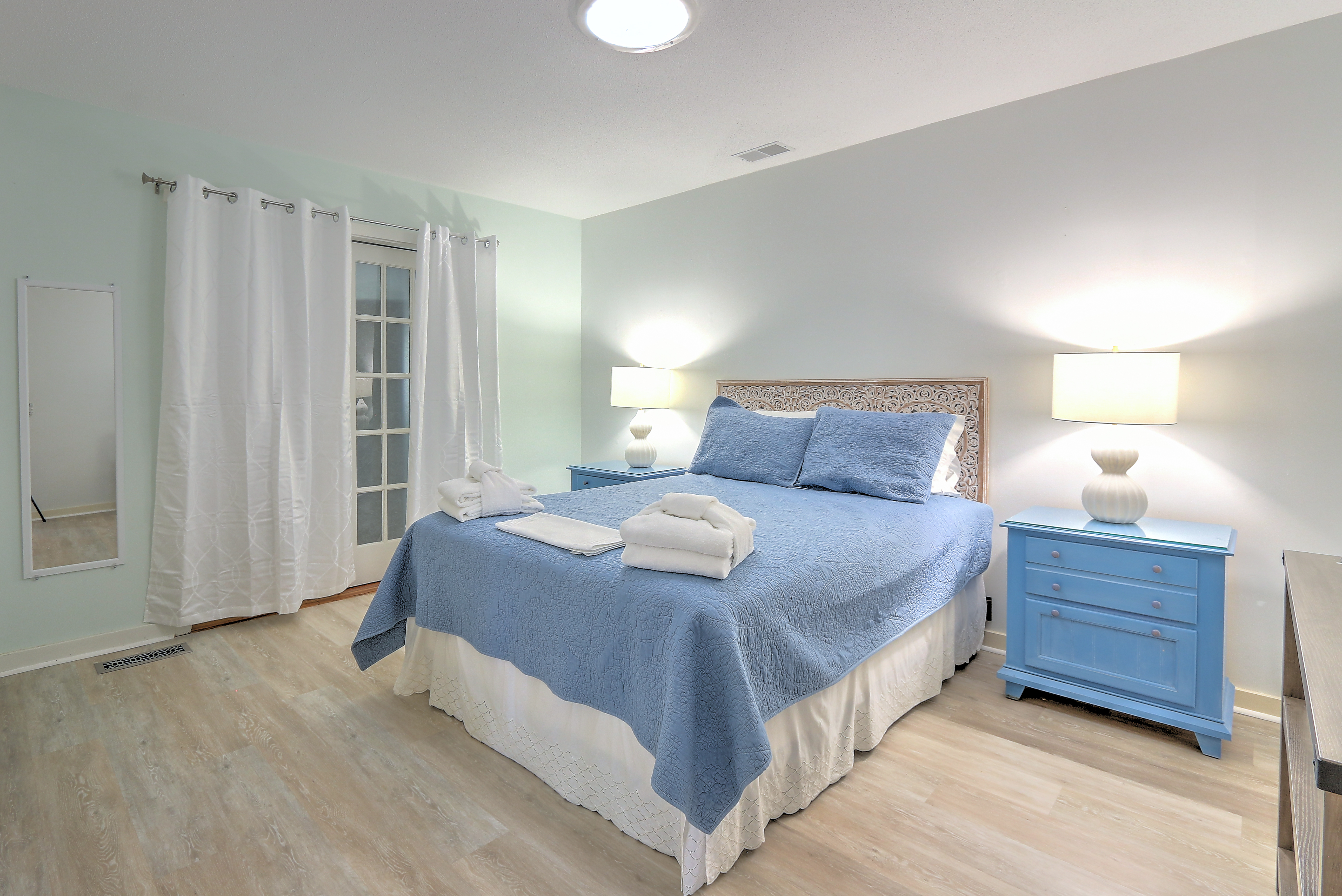 Bedroom 2 with Queen, Flat Screen TV, and Shared Bathroom