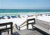 FROM THE SPACIOUS SUNDECK LOOKING OUT TO THE BEACH WITH SUGAR WHITE SAND 