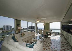 Living Room with view of Gulf and Beach