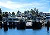 Beautiful Friday Harbor as seen from the deck of docking ferry