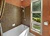 Bathroom #2 Tiled shower/tub combo