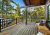 Spacious 3/4 deck with views of the water