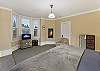 King bed with Smart TV and propane fireplace