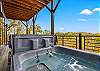 Private Deck off from game room with private hot tub, and outdoor seating