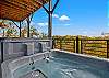Private Deck off from game room with private hot tub, and outdoor seating