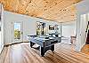 Game Room with Full Size Pool Table, Large Screen SMART TV, Sand Shuffle Board, Full Size Sofa and Private Bathroom with Shower 