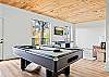 Game Room with Full Size Pool Table, Large Screen SMART TV, Sand Shuffle Board, Full Size Sofa and Private Bathroom with Shower 