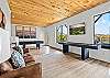 Game Room with Full Size Pool Table, Large Screen SMART TV, Sand Shuffle Board, Full Size Sofa and Private Bathroom with Shower 