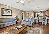 Spacious Living Room with Gas Fireplace, Sleeper Sofa and SMART TV with Cable & WIFI throughout vacation rental