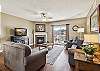 Spacious Living Room with Gas Fireplace, Sleeper Sofa and SMART TV with Cable & WIFI throughout vacation rental