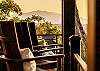 Private balcony with a mountain view