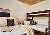 Queen bed with twin over full bunk bed