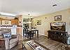 Spacious Living Room with Gas Fireplace, Sleeper Sofa and SMART TV with Cable & WIFI throughout vacation rental