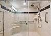 Full bathroom, walk-in shower, towels provided