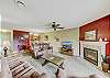 Spacious Living Room with Gas Fireplace and SMART TV with Cable & WIFI throughout vacation rental