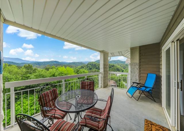 Private Balcony with Wooded and Mountain View from your Pigeon Forge Condo