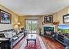 Spacious Living Room with Gas Fireplace, Sleeper Sofa and SMART TV with Cable & WIFI throughout vacation rental
