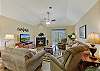 Spacious Living Room with Gas Fireplace, Sleeper Sofa and SMART TV with Cable & WIFI throughout vacation rental