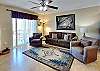 Spacious Living Room with Gas Fireplace, Sleeper Sofa and SMART TV with Cable & WIFI throughout vacation rental